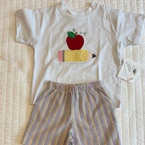 Kids White and Multicolor Matching Set